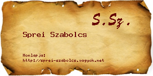 Sprei Szabolcs névjegykártya